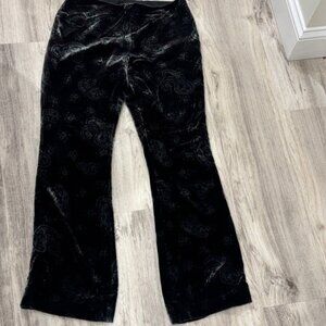 Ralph Lauren Black Velvet silk Trousers holiday size 8  flare